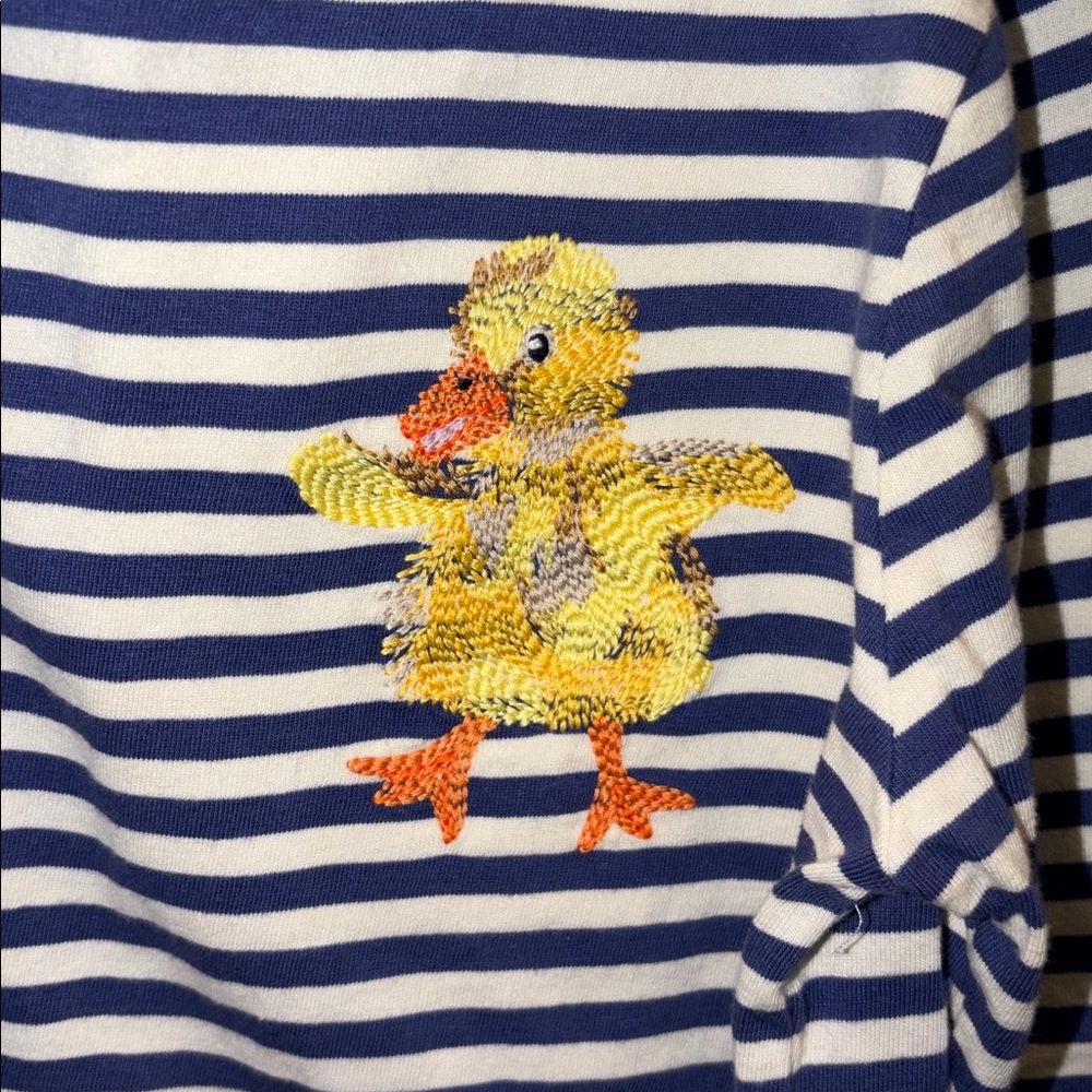 *SALE* ⚡️Mini Boden Navy and White Striped Shirt with Duck Embroidery - Picture 2 of 10